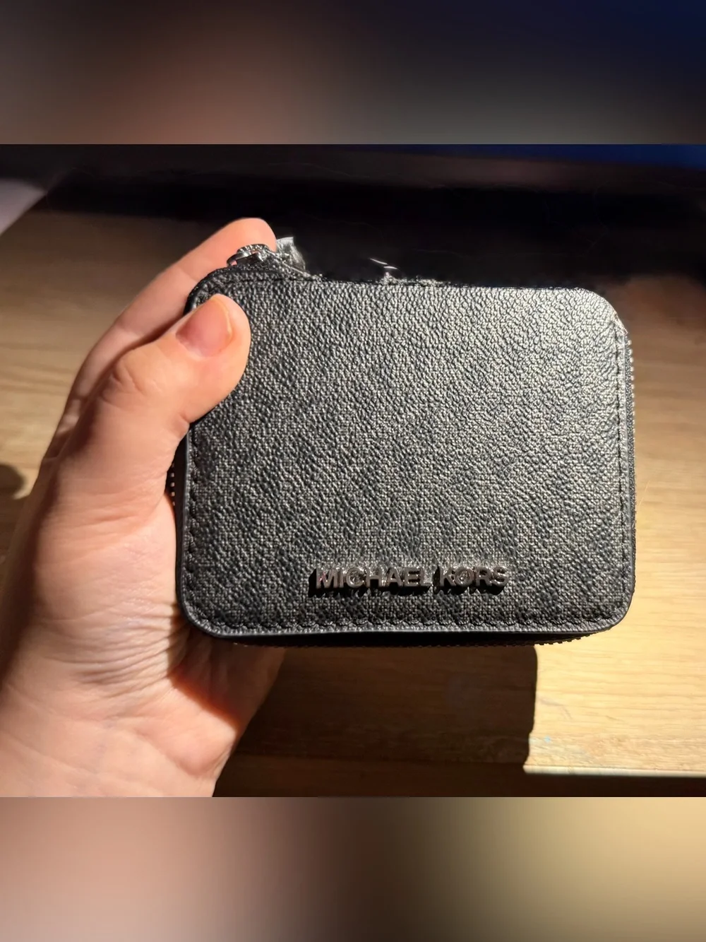 Michael Kors Black Signature MK Compact Jewelry Case